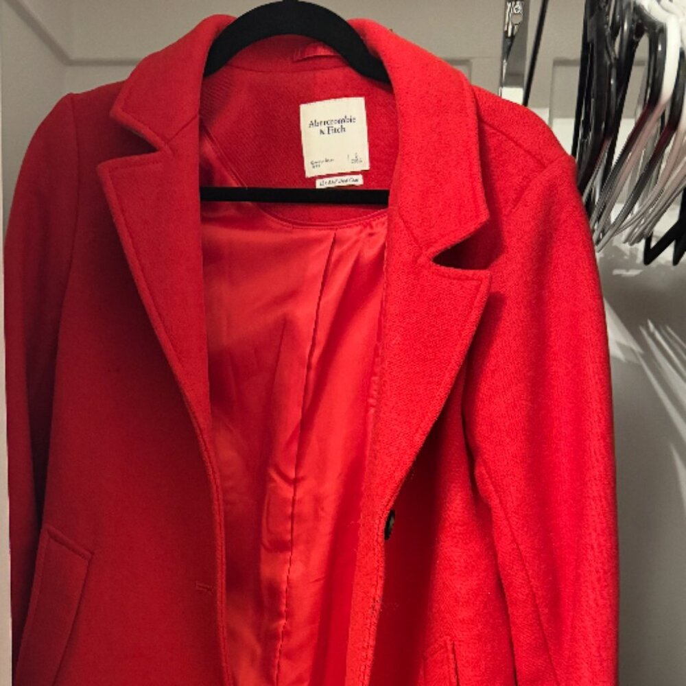Abercrombie & Fitch Dad Coat in Red - Picture 3 of 3